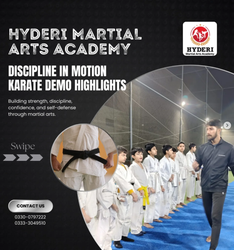 Students lined up in dojo